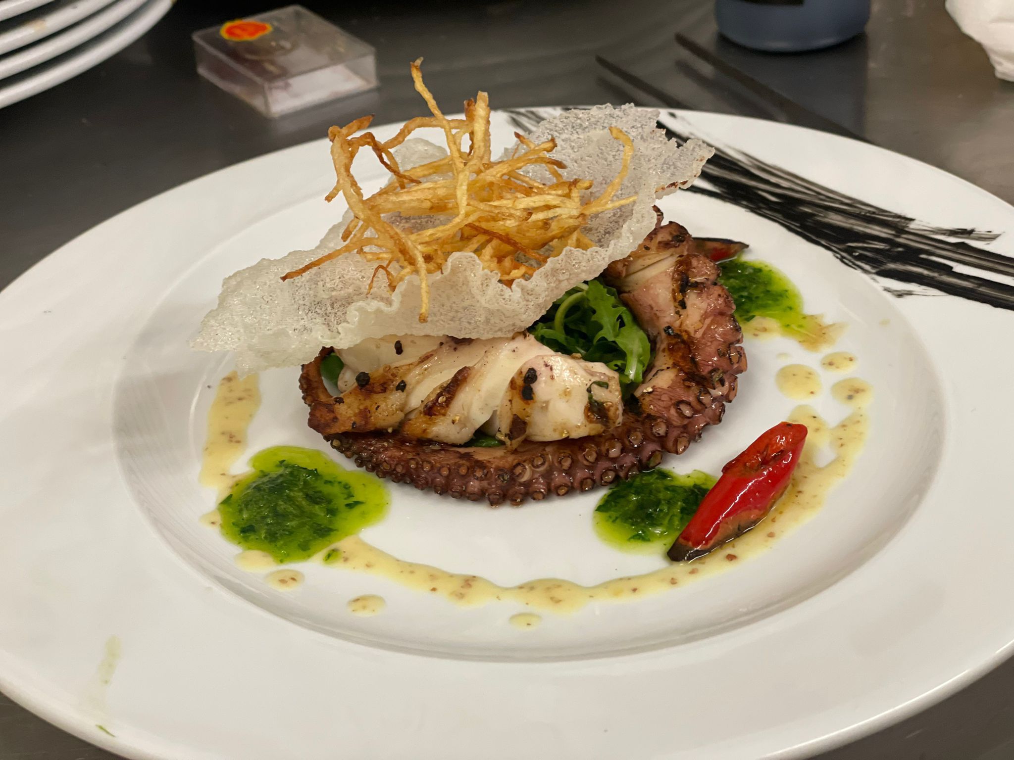 Oktopus mit knusprigen Kartoffeln